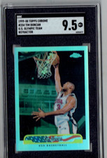 Tim Duncan 1999-00 Topps Chrome Refractor USA Olympic Team Card #254 9.5