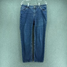 J Jill Authentic Fit Jeans Womens 10 Blue Stretch Below Waist Denim Straight