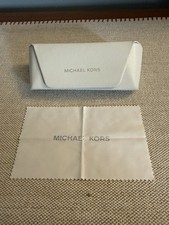 Michael Kors White Hardshell Glasses Button-Closure Case With Cleaning Cloth