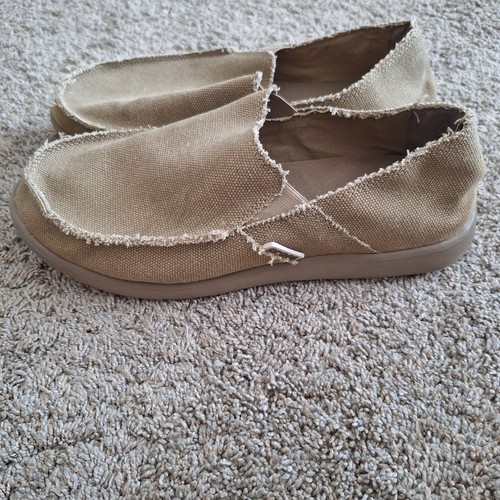 Crocs Mens Tan Fabric Slip On Solid Size 11 Casual Shoes Santa Cruz Loafers - Picture 3 of 8
