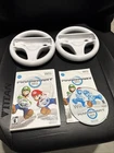 Mario Kart Wii Video Game With Booklet and (2) Wii Wheels (Nintendo,2008) Tested