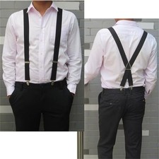 Heavy Duty Elastic Suspenders for Men Trouser Pants Braces Strap Work Belt UK