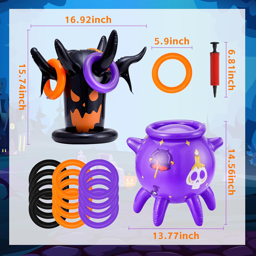 Halloween Ring Toss Game Inflatable Spooky Tree Witch Toss Game for ...