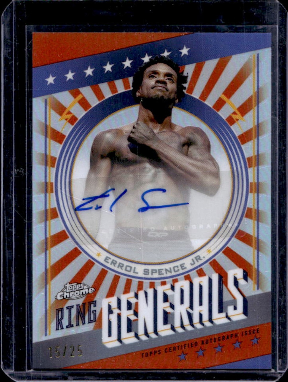 2024 Topps Chrome Errol Spence Jr. Ring Generals Auto Orange Refractor #15/25