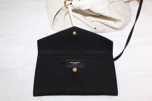 Saint Laurent Teddy Drawstring Leather Gold Star Shoulder Bag Bucket YSL Ivory - Picture 6 of 19