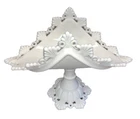 Vintage 1940’s Westmoreland White Milk Glass Ring & Petal Banana Stand Dish 14”