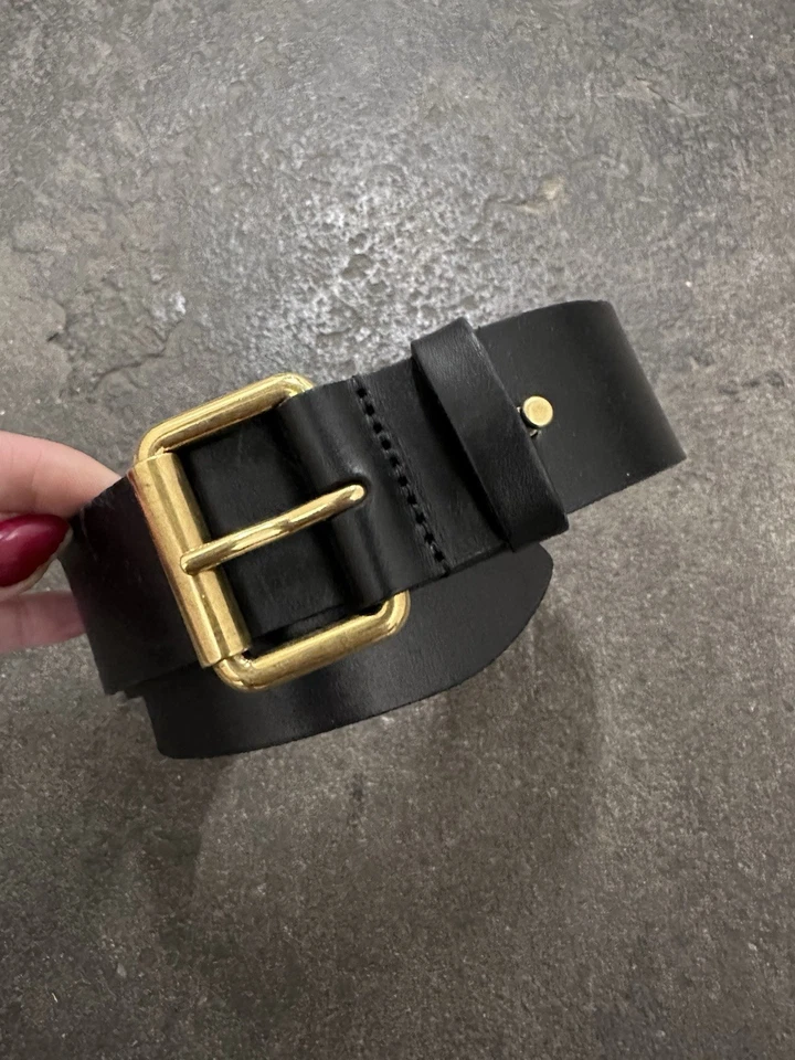 Saint Laurent Motorcycle Belt Nero Black Leather 90 $540 - Image 2 of 4