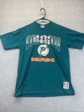 Miami Dolphins T Shirt Mens M Nutmeg Mills NFL Football Made in USA Vintage 90s