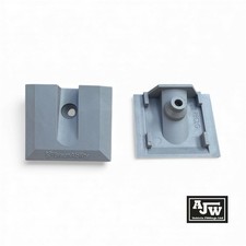 Genuine Unwin Low Profile Rail Track Plastic End Caps in Grey (2 Pack)