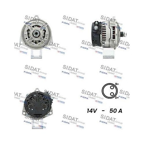 Alternateur Sidat A12BH0766A2 haute durabilité en alliage pour mécanique de précision BMW
