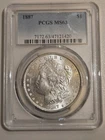 1887 Morgan Silver Dollar $1 Coin Graded PCGS MS63