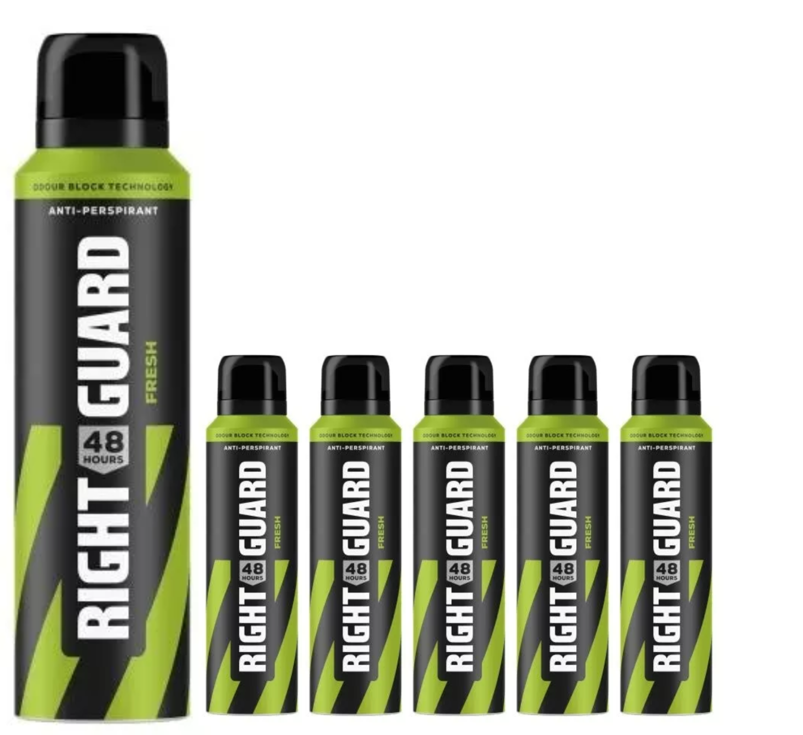 6 x 150ml Right Guard Fresh 48hr Anti-Perspirant Deodorant Body Spray