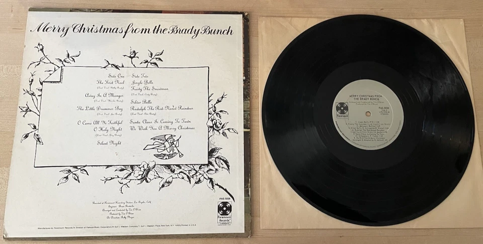 Merry Christmas from the BRADY BUNCH LP Vinyl Paramount 1970 PAS-5026 VG+/VG+ - Imagem 2 de 2