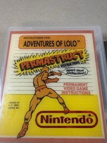 Adventures of Lolo Nintendo Entertainment System (NES) Game rental case