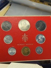 SERIE Anno III° DIVISIONALE LIRE VATICANO 1965 8 MONETE Con 500 ARGENTO Paolo VI