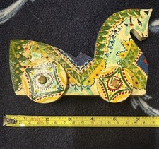 Russian Hand-Made Painted Wooden Rolling Horse Folk Art  Palekh