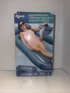 Aqua Luxury Deluxe Comfort Lounger & Tanner, Pool Float, New