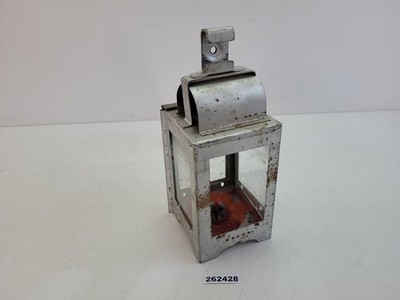 German Reichsbahn Lantern Votive Metal Glass Silver Tone Antique #262428