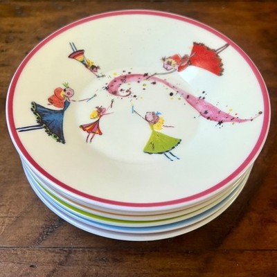 Fairycore Dessert Plates Set 6 Porcelain Dancing Fairies Cottagecore Tea Party
