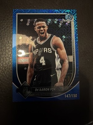 2025-26 Bowman Chrome De'Aaron Fox Blue Mojo Refractor /150 San Antonio Spurs