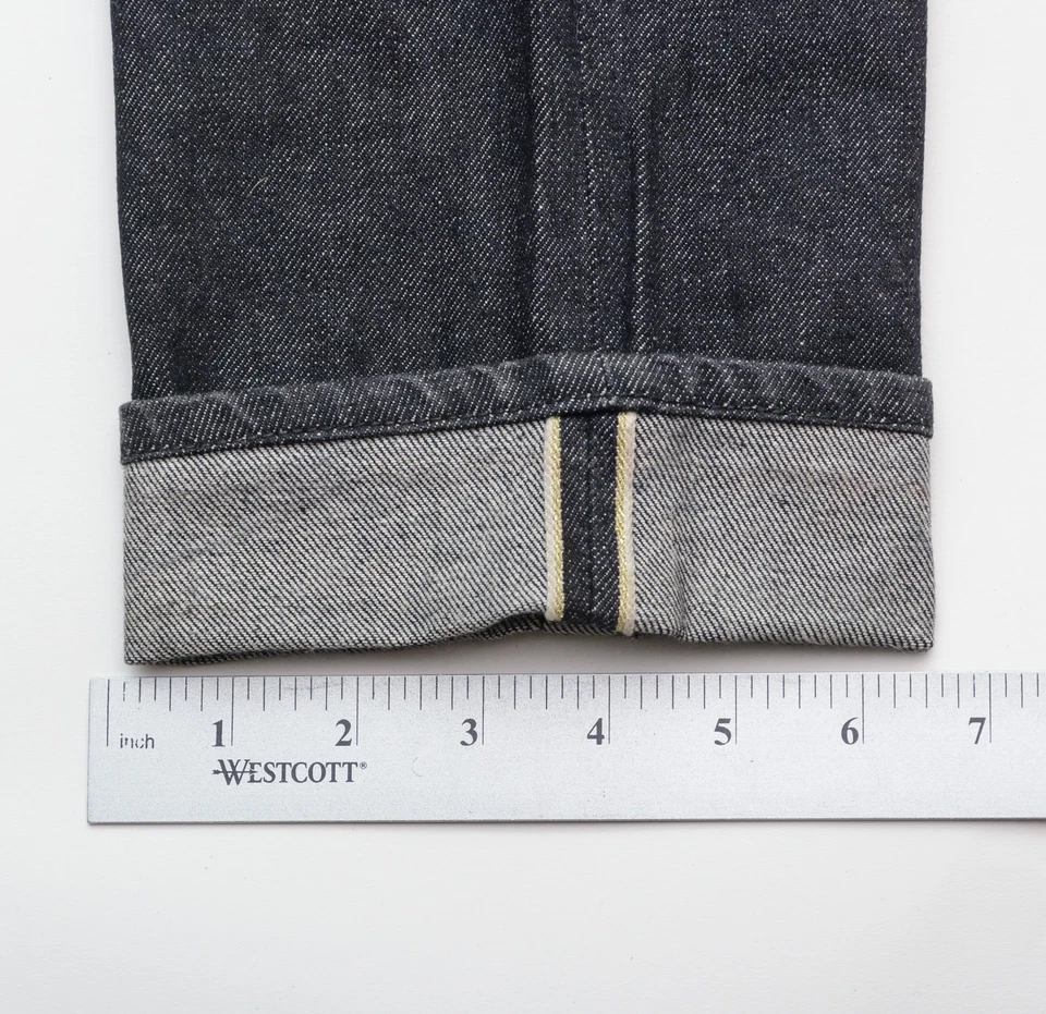 Jeans Evisu Línea Principal Negro Alma Cuero Negro Gaviotas Raro Cónico Talla 32x30 Foto 4 de 4