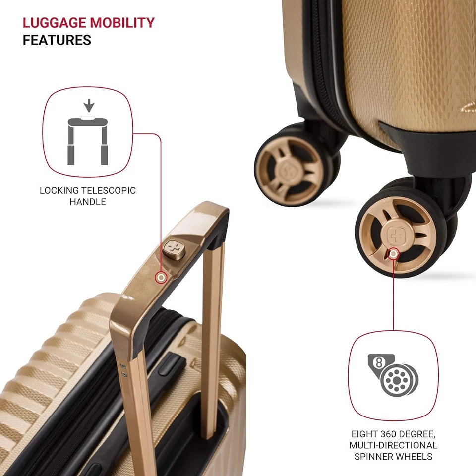 Equipaje giratorio duradero de 24 pulgadas - Carcasa rígida con bloqueo TSA y diseño expandible Foto 4 de 4
