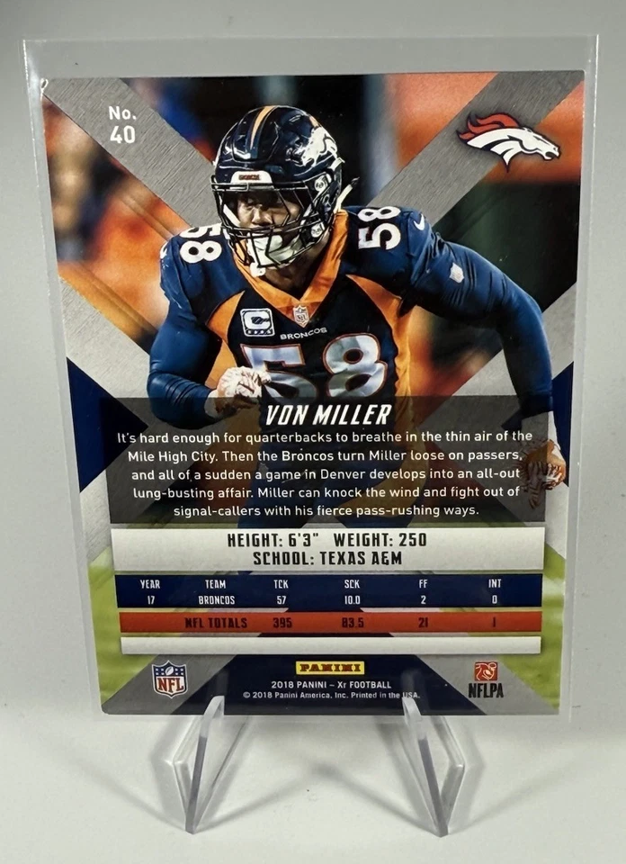 2018 Panini XR - Von Miller #40 Red /299 - Image 2 of 2