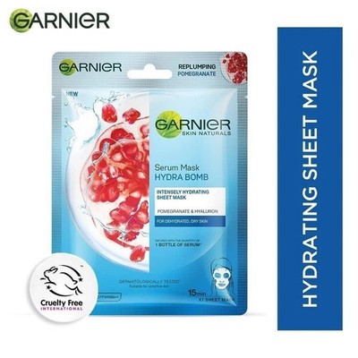 Garnier Skin Naturals, Serum Mask, Hydrating & Soothing, Hydra Bomb Pomegranate