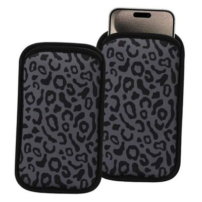 2 PCs Neoprene Cell Large: Fits phone w/ Slim to Medium Case on Grey Leopard