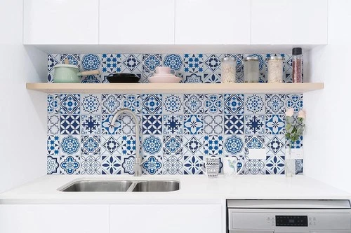 Blaue Tapete glänzend Oberfläche verdicken wasserfest Kontaktpapier Deko - Bild 2 von 4