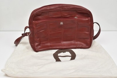 Aigner Vintage Tasche - Handtasche - Leder Kroko-Optik - Rotbraun - Neuwertig