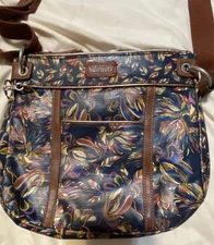 Sakroots Crossbody Handbag Faux Leather, Colorful Birds Design