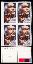US Scott # 2411, Arturo Toscanini, Plate Block of (4) 1989 25¢ Stamps, MNH
