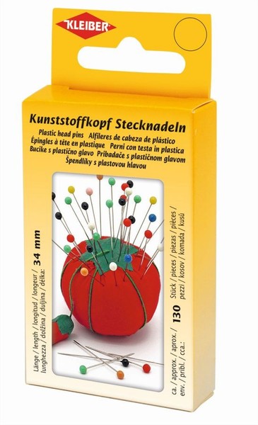 (3.27 EUR/100 StüCk) Kleiber Buntkopf Stecknadeln 34Mm In Metalldose-image