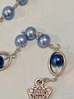 Catholic Italian Hand-Made Rosary with blue glass beads and Lady of Guadalupe — photo 2