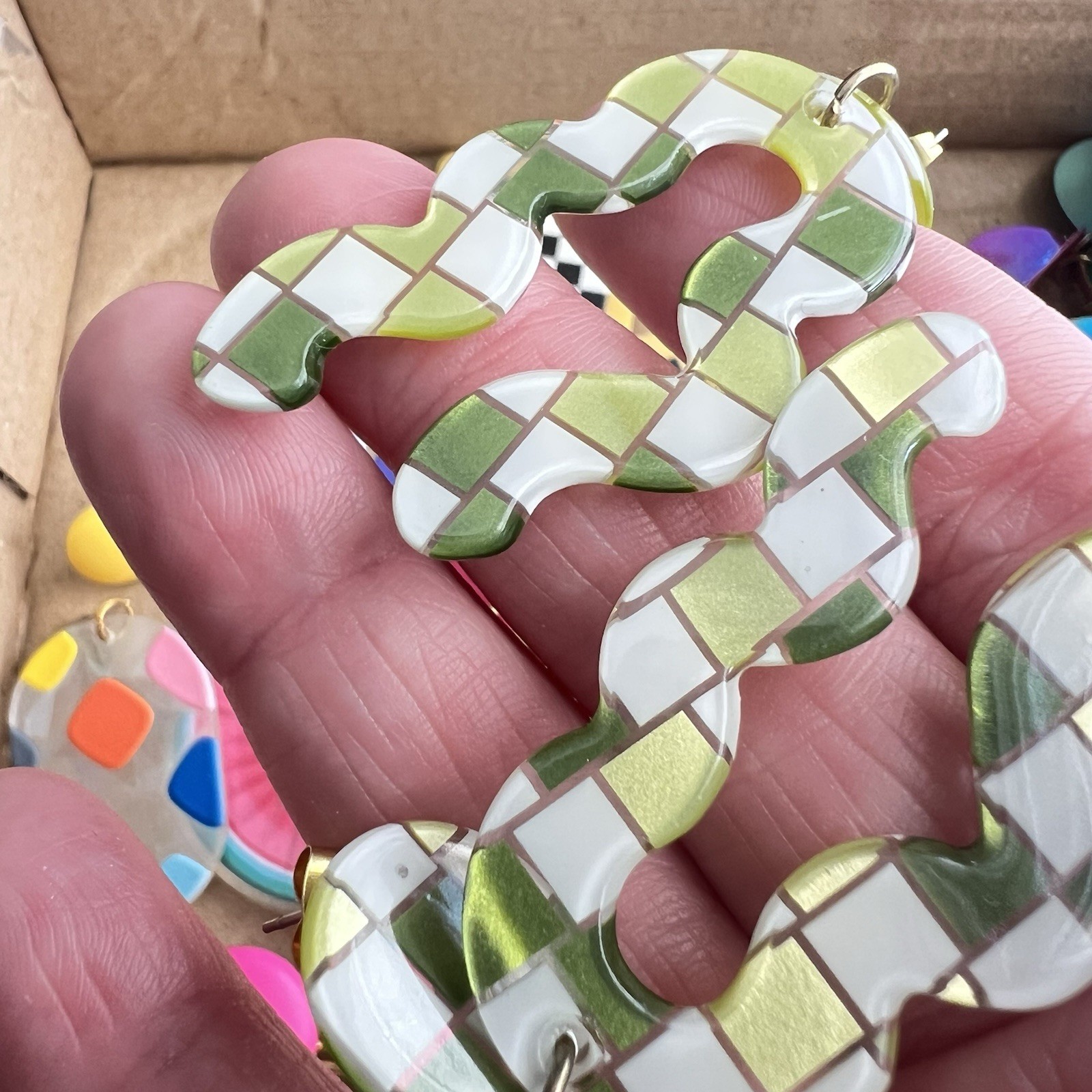 Kitschy Earring Lot Large Statement Colorful Jewe… - image 4