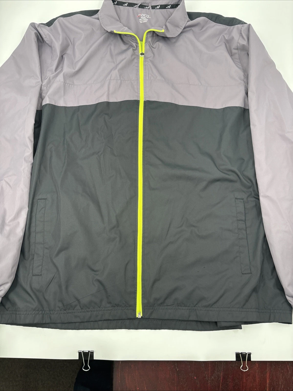 BCG  Mens Black/ Grey Windbreaker size XXXL zipper front. BCG Jacket. image 3