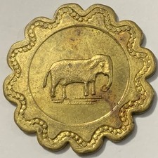 New London, Wisconsin Herman Bonnin Saloon 5c Elephant Token Year 1891-1916 RARE