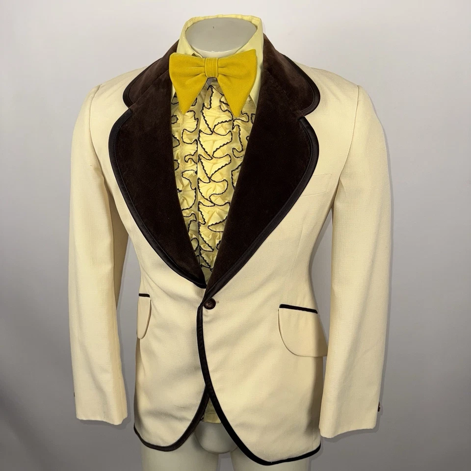 Jaqueta smoking vintage After Six blazer anos 60 anos 70 casamento formatura casaco discoteca masculina 39 R - Imagem 4 de 4