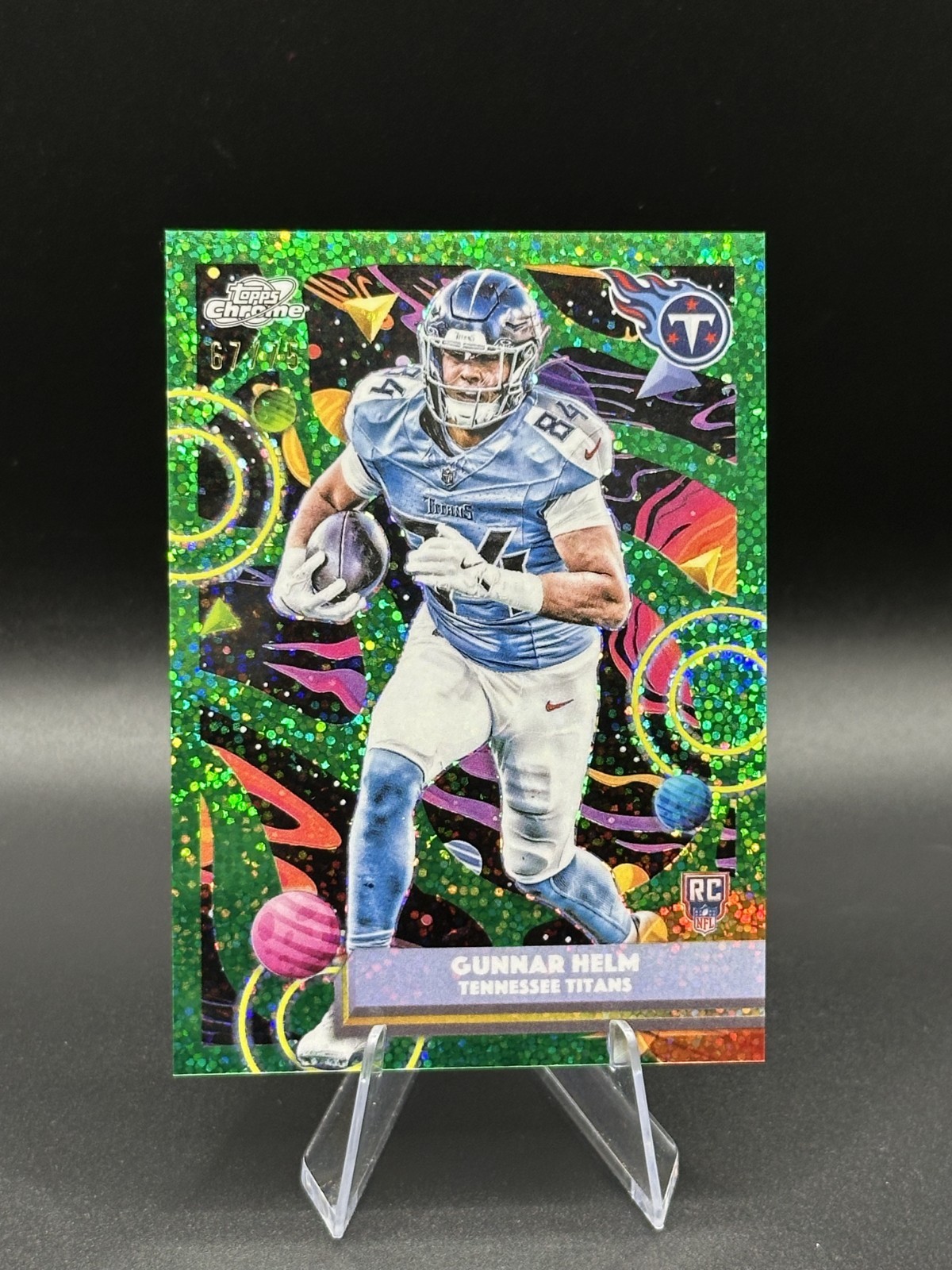 2025 Topps Cosmic Gunnar Helm Titans Rookie Green Space Dust Refractor /75 SP💥