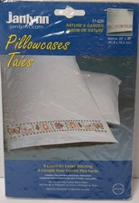 NIP Janlynn Nature  s Garden pair pillowcases stamped Cross Stitch Embroidery NEW