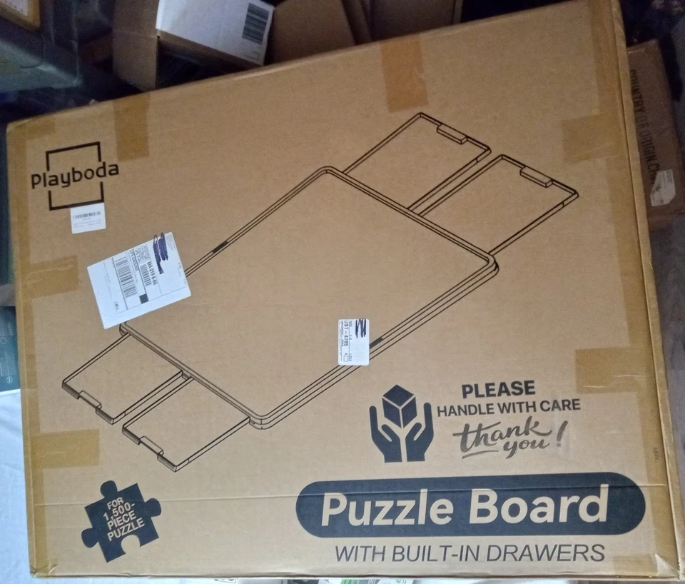 1500 件旋转塑料拼图板带抽屉和盖子,35 英寸 x 27 英寸门廊... — 第 2/4 张图片