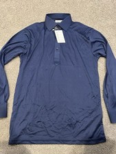 Collars  Co Polo Shirt Mens Small Navy Blue Long Sleeve Dress Collar Preppy NWT