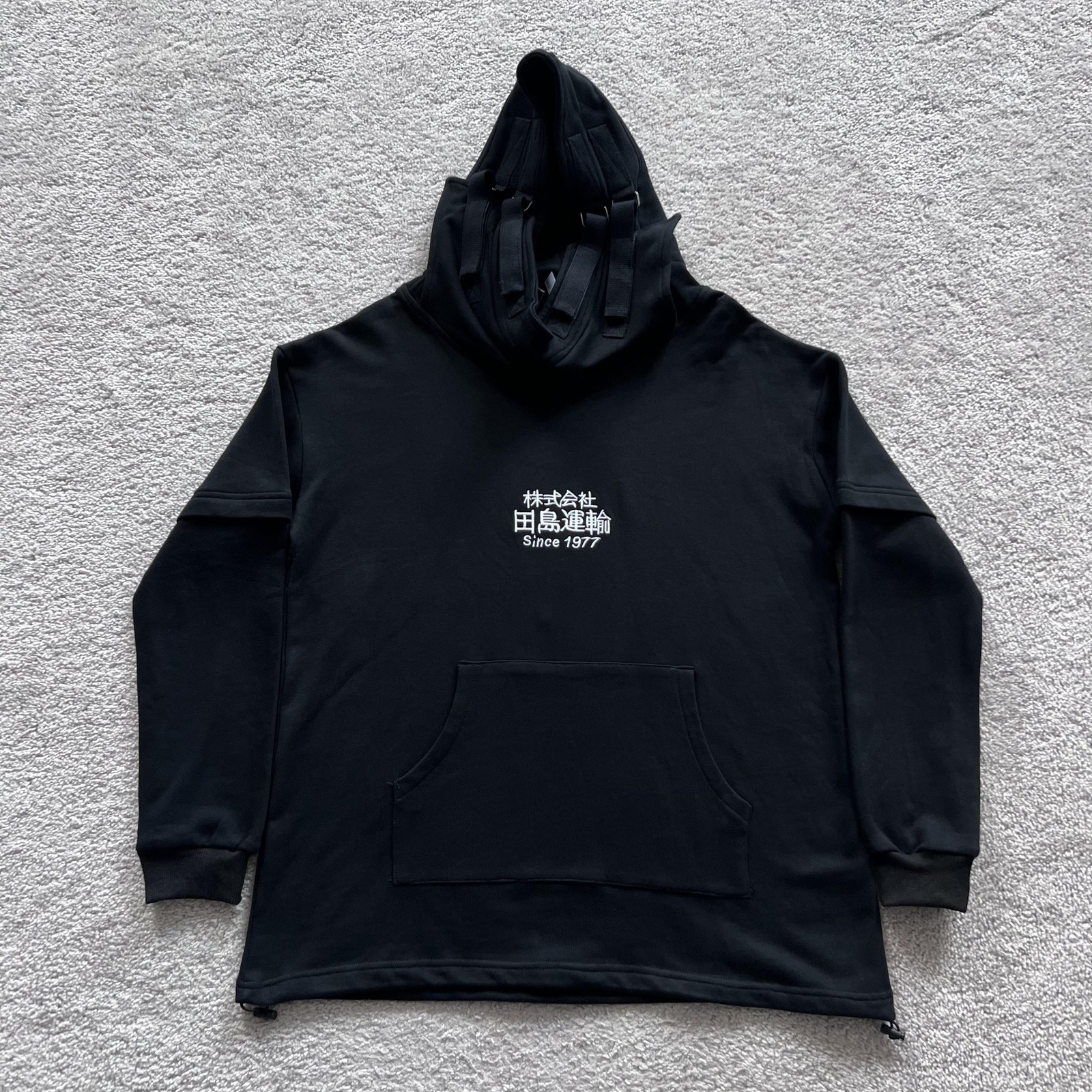 11BBS DUSK Boris Bidjan Saberi Ninja Buckle Detail Hoodie Mens Large Black