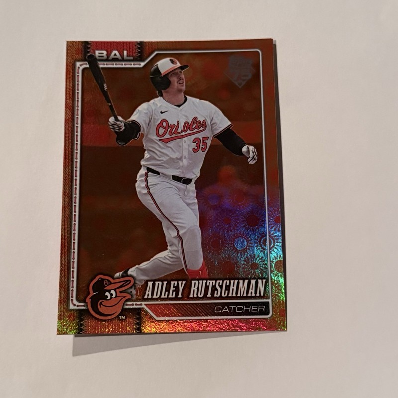2026 Topps Series 2 Orange Sun Foil Parallel Adley Rutschman Orioles Color Match