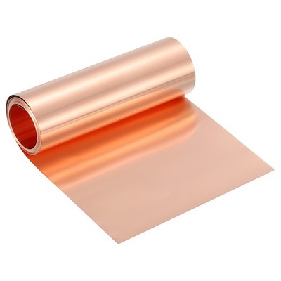 Pure Copper Sheet Roll, 0.1mm 22Ga Thick T2 10Ft x 4in Copper Strip for Craft