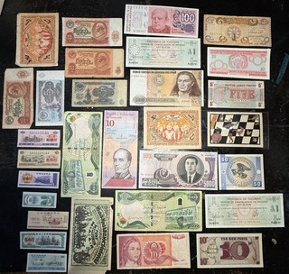 Lot of 30 World PAPER BANKNOTES Interesting Variety See Photos