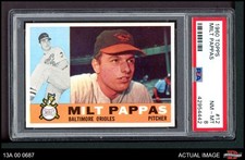 1960 Topps #12 Milt Pappas Orioles PSA 8 - NM/MT