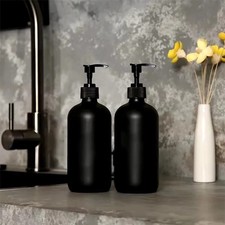 Matte Black 300ml and 500ml Refillable Soap Dispenser Lotion Shampoo Bathroom
