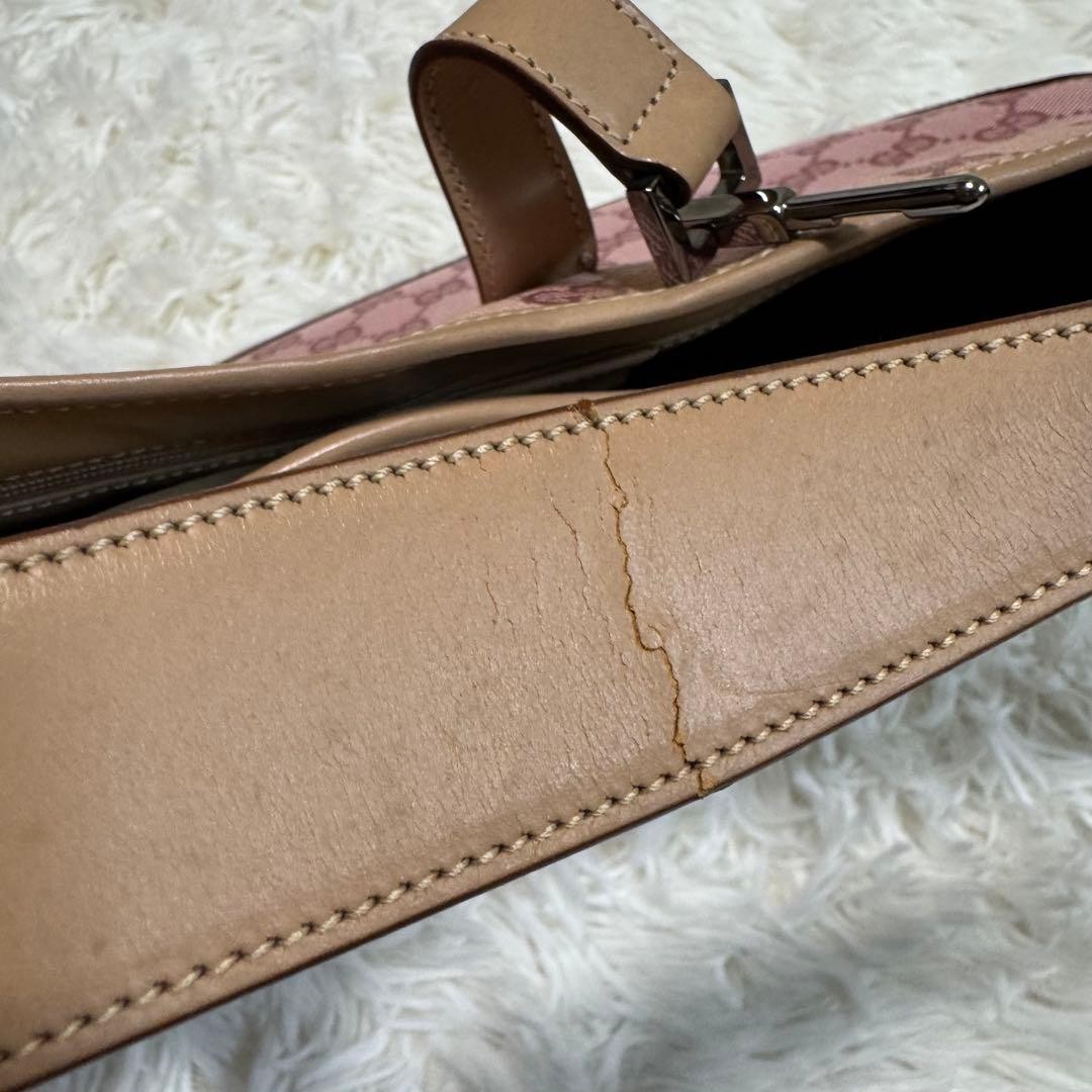 GUCCI Jackie GG Shoulder Bag Canvas Leather Trim Vintage Japan F/S USED thumbnail 9